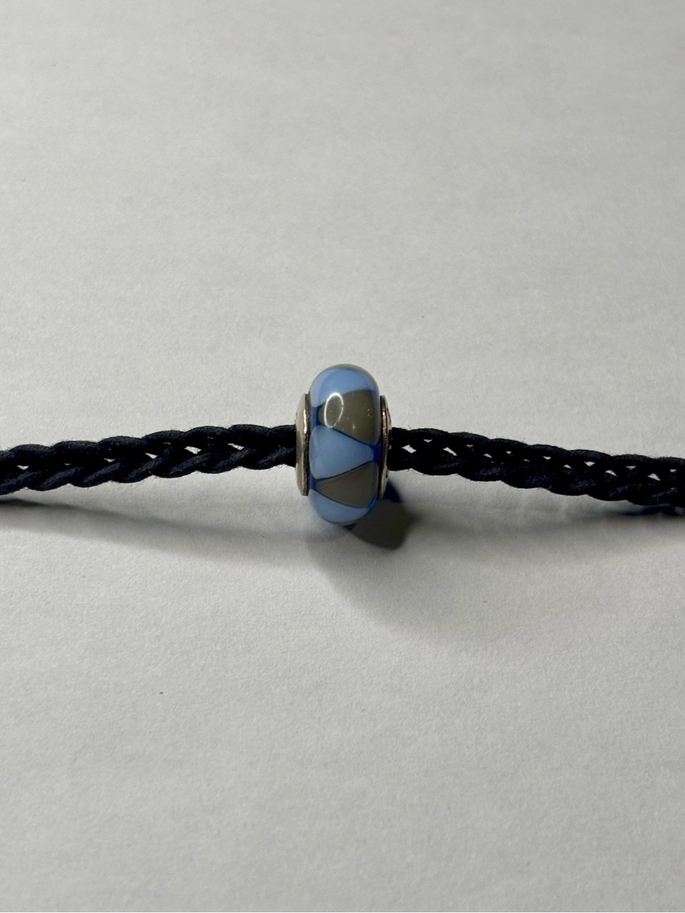 Pandora Blue Gray Captivating Triangle Murano Glass Charm 925 ALE